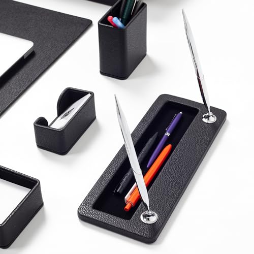 Office Desk Accessories - Leather Desk Set - Desk Organizer Set and Desk Supplies - Home Office Accessories - Desk Leather Organizer - Office Decor for Men Desk