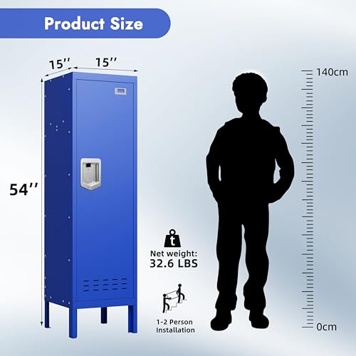 BUTISOW Metal Cabinet Home Office Storage,Lockers,Lockable Employees Metal Locker with Door,54" Height Steel Locker,Lockable Steel Locker for Gym,School,Home,Office,Garage,Assembly Required