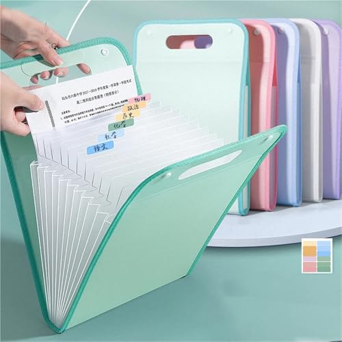4pcs A4 Expanding File Folder Large Capacity Multi-Layer Organizer for Handheld Use
