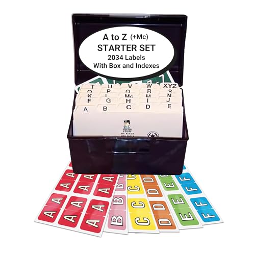 Alphabet Labels for File Folders, A to Z Plus Mc Desk Set with File Box and Indexes, Doctor Stuff, 2034 Labels, Barkley/Sycom FABKM - BRAM Series Compatible Alpha Stickers, Medical Chart Labels