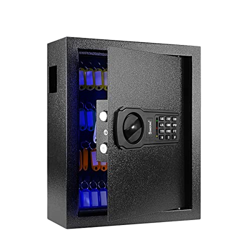 SongYung 83 Keys Cabinet Wall Safe with Sensor Light and Emergency External Power Supply, Electronic Key Safe,Secure Wall Mount Safe with 83 Key Tags for Hotels,Office,Companies,Car Dealerships