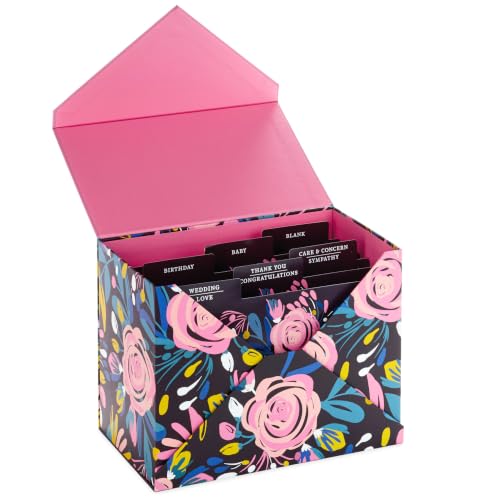 Hallmark All Occasion Cards, Assorted 24-Pack with Organizer Box (Floral)