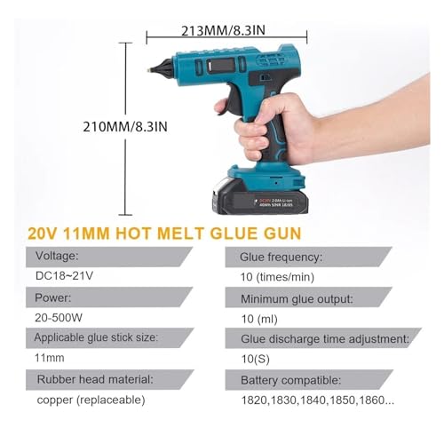 Hot Glue Gun, Hot Silicone Gun 500W Cordless Electric Glue,Cordless hot Glue Gun(No Battery)