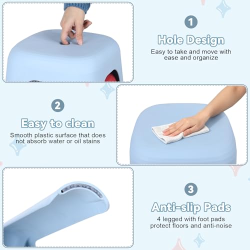 balurukt Stackable Stools, 17-Inch Plastic Nesting Portable Backless Stool, Classroom Stools Chairs for Home Party, Office, School, Students, Adults, Dining Room, Living Room 6pcs