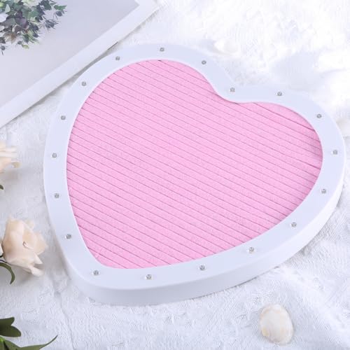 MAJIAOFANG Heart Shaped Felt Letter Board with Changeable Letters LED Lighted Message Board Sign Valentines Day Birthday Party Heart Shaped Letter Board