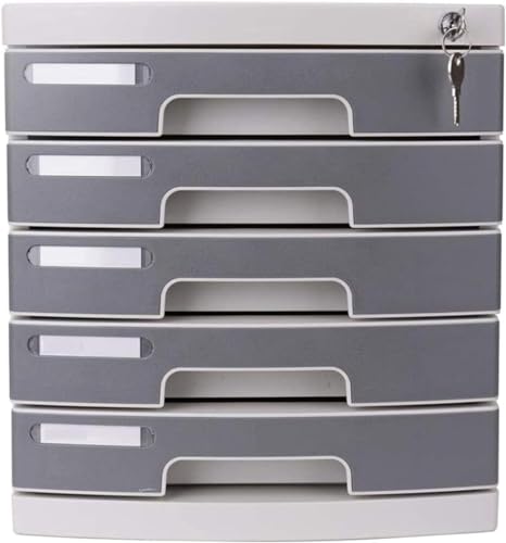 noxozoqm Secure Flat File Cabinet with Lock | A4 Paper Storage Box for Office Desktop