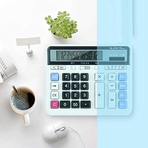 Calculator,12 Digit Solar Battery Basic Calculator,Solar Battery Power with Large LCD Display Office Calculators