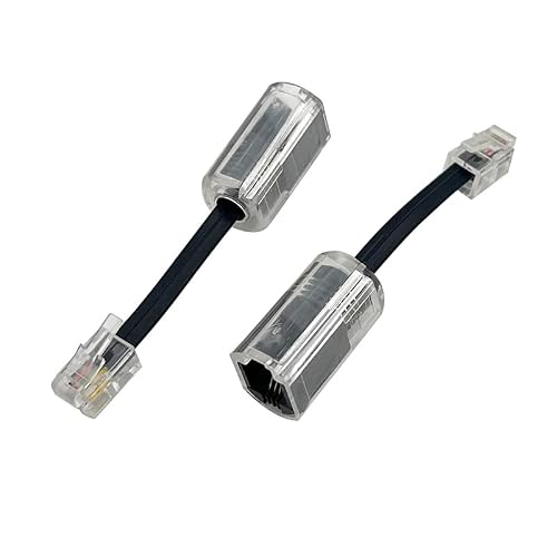 Coorle One Way Telephone Splitters RJ45/RJ11/RJ25/RJ9 Male to Female Cable 8P8C 6P6C 4P4C Telephone/LAN Wall Adaptor Separator Black for Landline 10-Pack (4P4C-Rotatable)