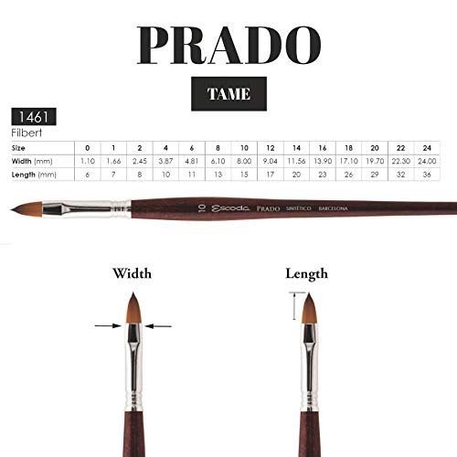Escoda Prado Series Artist Watercolor & Acrylic Paint Brush, Filbert, Size 10