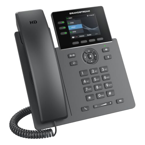 Grandstream GRP2611G IP Phone | 3 Lines, 3 SIP Accounts | 2.8-Inch Color Display | Dual-Port Gigabit Ethernet with Integrated PoE