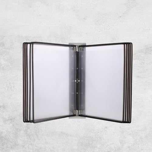ZOCWJK Wall Mount Reference Organizer - Desktop Flip Display Folder, File Organizer for Desk,10 Double-Sided Display Pockets, Desktop Document Holder,Catalog Display Rack,