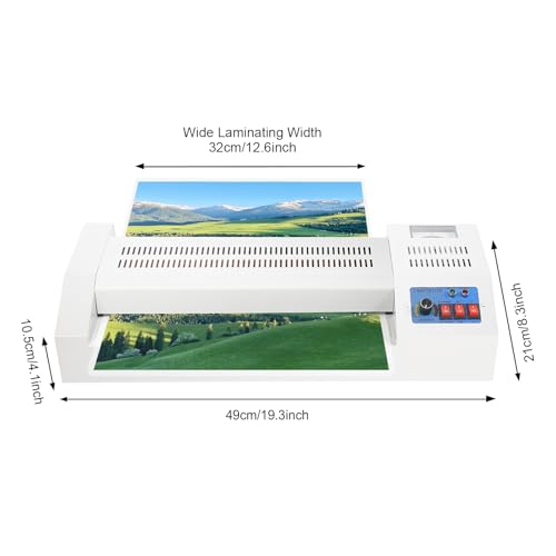 TemoGoda Thermal Hot Cold Film Laminating Laminator Machine 600W A3 A4 Rollers System Paper Photo Laminator Max. 13"" Laminator Machine for A3/A4 for Office, Home, School