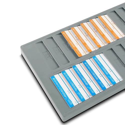 RENLXFI Gray Time Card Rack Holder, Commercial Categoryh Card Organizer for Office Factory, Standing Shop Service Repair Order Wall Racks(1 Pack,50 Slots - 69cm H)