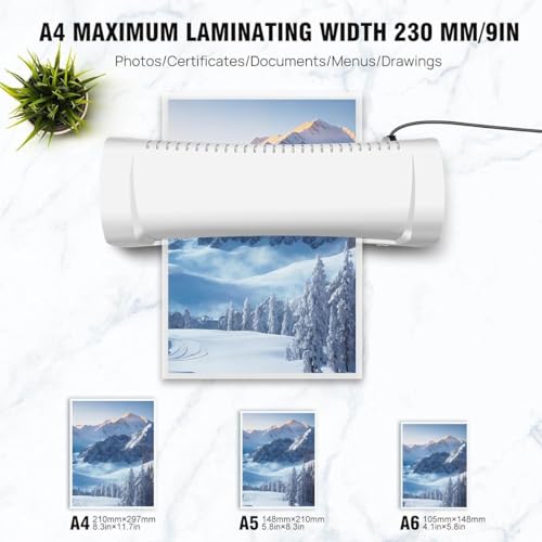Thermal & Cold Laminating Laminate Machine,200W Laminator Machine with Hot and Cold Function,Abs Anti-Jam Button