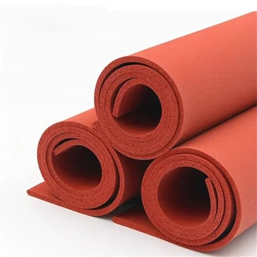 VRFTGHYJU Red Silicone Sponge Foam Pad - Multiple Sizes for Sealing, Cushioning, DIY & Industrial Applications(250x300x10mm)