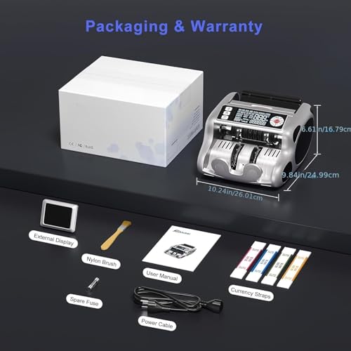 Portable Counterfeit Banknote Detector LCD Display Fast Counting