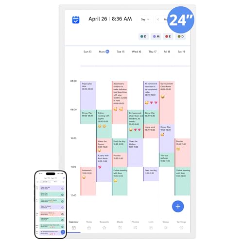 Digital Calendar 24" Wall Touch Screen Smart Chore Chart No Subscription