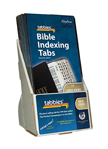 Tabbies Large Print Gold Laminated Bible Tabs, 20-Pack Display, 1x1/4in