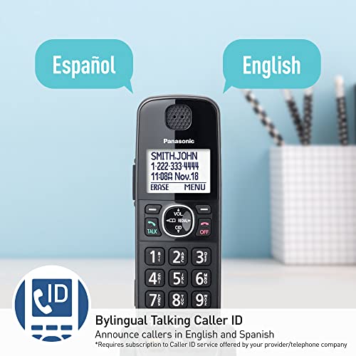 Panasonic DECT 6.0 Expandable System, Cordless Phones with Answering Machine and Call Blocking - 5 Cordless Phones 5 Handsets - KX-TGE645M (Metallic Black)