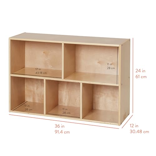 Back2School Express Sleekline 5-Compartment Cabinet, Starter, Natural