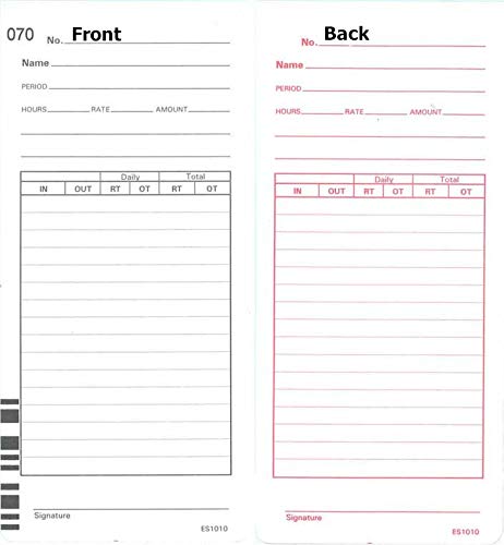 1000 ES1010 Time Cards for Acroprint ES1000 Calculating Time Recorder, Compatible by COMPUMATIC