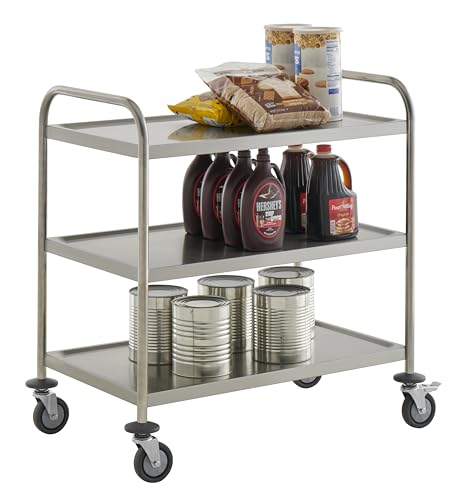 CenPro 32L-034 33x21 Knocked Down Stainless Steel 3-Shelf Utility Cart