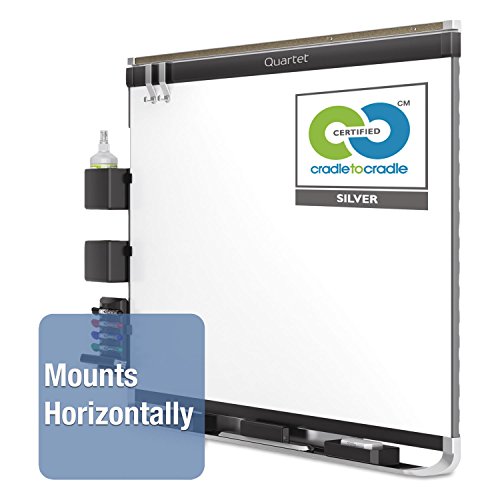 Quartet Magnetic Whiteboard, Porcelain, White Board, Dry Erase Board, 8' x 4', Black Frame, Prestige 2 Duramax (P558BP2)