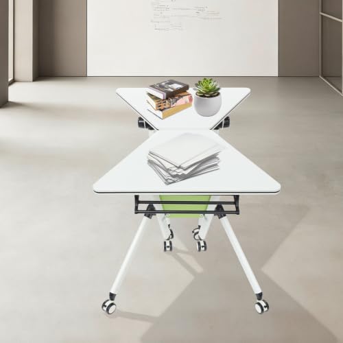 Beaccoss 2-Pack Trapezoid Folding Conference Room Table 31.5”