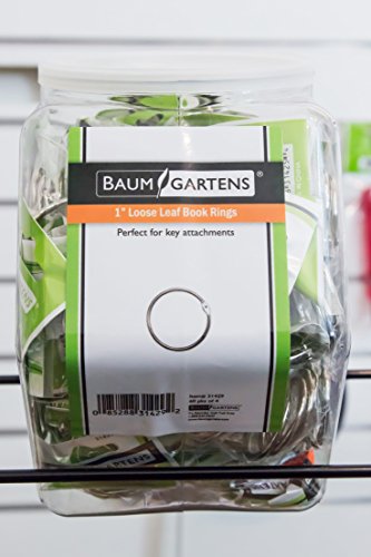 Baumgartens Book Rings, 1-Inch, Silver
