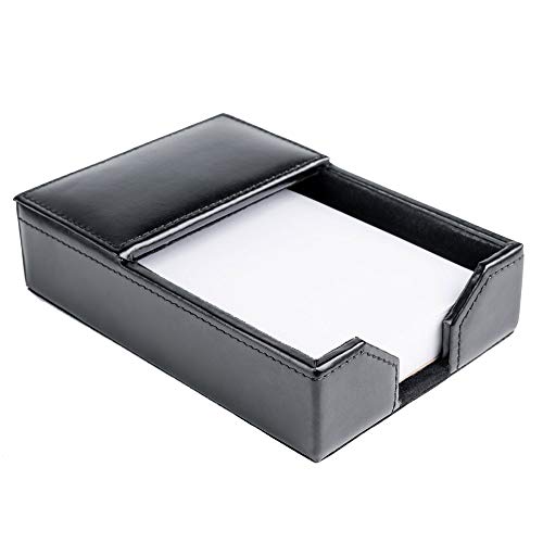Dacasso Black Bonded Leather Memo Holder, 4-Inch by 6-Inch (A1409)