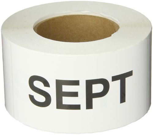 Tape Logic DL6862 Pre-Printed Months of The Year Inventory Rectangle Label, Legend "Sept", 6" Length x 3" Width, White (Roll of 500)