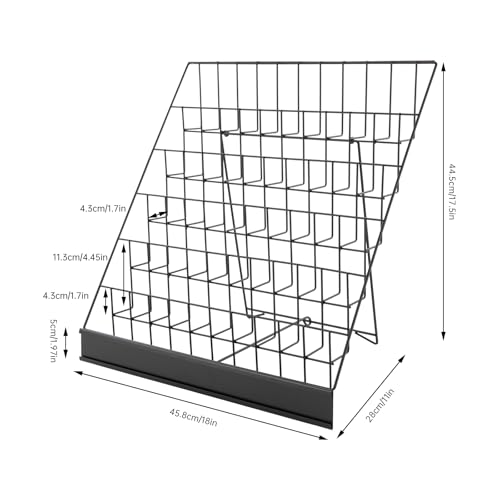 6 Tier Wire Book Display Rack Shelf, Black Book Signing Rack Tabletop