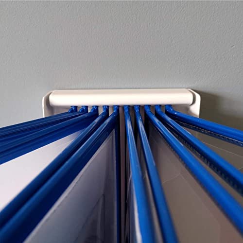 JDXQBLD Wall Mount Reference Organizer - Catalog Display Rack, 10 Panels Wall Display System, Wall Mount Display Panels, Metal Panel System, for Warehouse, Workshop, Shop, Labora,Blue