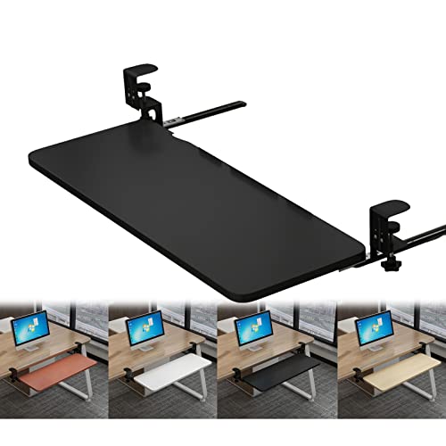 BWPURWDFH Keyboard Tray Ergonomic Desk Extender,Relieve Muscle Fatigue,Clamp-On,Easy Push-Pull Keyboard Drawer Platform (White 520 * 250 Mm)