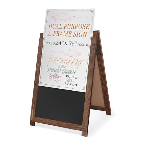 Ilyapa A Frame Sign Holder & Chalkboard Easel - Sandwich Board, 28x41 In