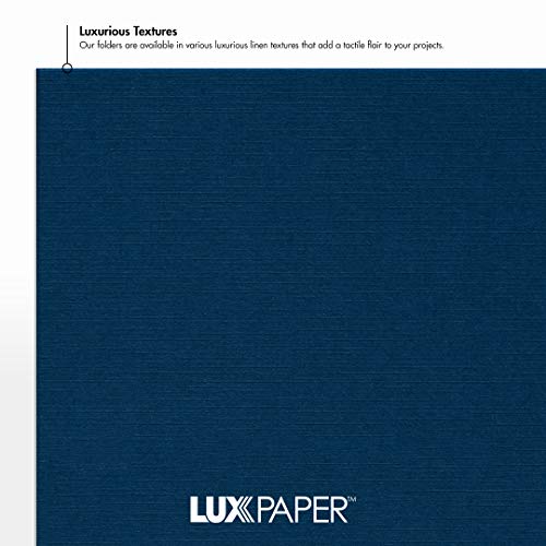 LUXPaper 9.5" x 12" Certificate Holders | Nautical Blue Linen | 100lb. Cover | 250 Qty