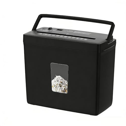 Paper Shredder for Home Use, 5 Sheet Cross Cut Desktop Shredder, P-4 Security Level with 2.38 Gallon Basket, 4-Mode Control, Quiet Operation, for Home Office Small Business Credit Card Staples, Black