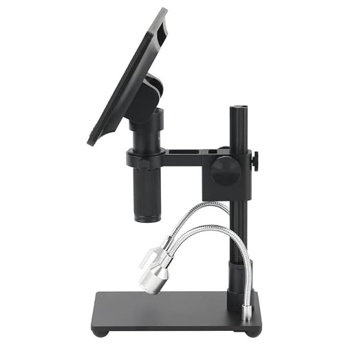 Microscope Accessories Kit 26MP 1080P 7 Inch LCD HDMI Video Digital Microscope Camera 150X Zoom C Mount Lens LED Light Microscope Slides(Stand)