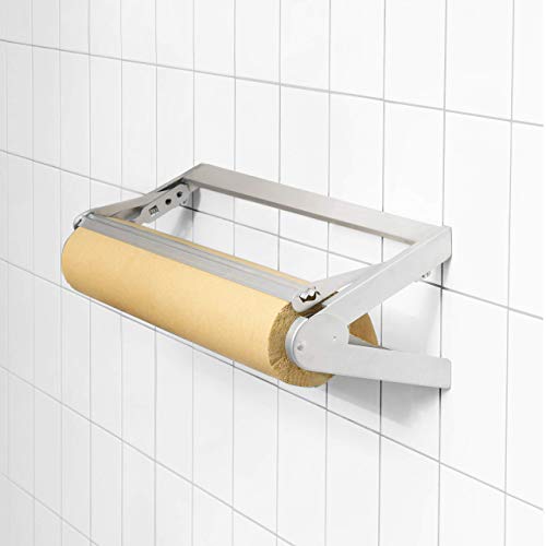 Butcher Paper Dispenser, Paper Roll Dispenser and Cutter with Serrated Blade, Craft Paper Holder or Vinyl Roll Holder, Easy to Use, Wall Mountable and Set on Tabletop (24")