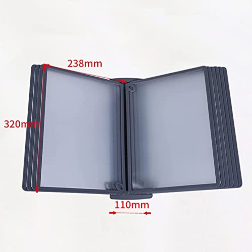 EliteBloom Wall Mounted File Holder - Desk Reference Organizer Catalog Display Rack 10 Pages Double-Sided Display Blac,