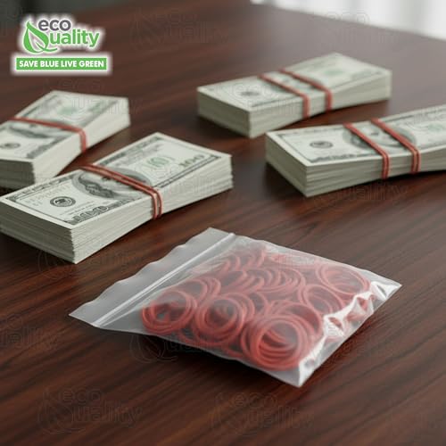 [15 Pack] Red Rubber Bands Size #10 (1-1/4 x 1/16 inches) Approx 2500 pcs per Box - Non-Latex Rubberbands For Office, Commercial, Store, Home, Kitchen, Industrial, Money, Electrical Use (15 Box)