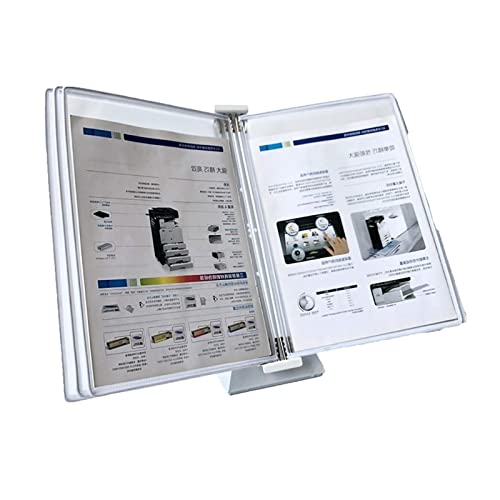 A4 Wall Mounted Document Holder, 5 panels, 10 sheets, Multicolor(White)