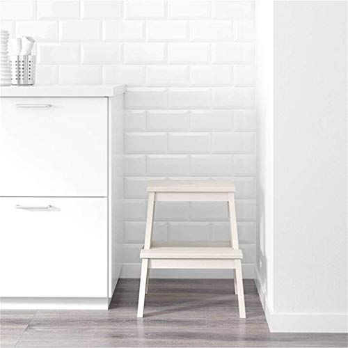 WIKKASSEIR Footstool, Wooden Step Ladders Folding Stool Solid Wood Ladder Stool Multifunctional Footstool Living Room Changing Shoes Stool and Step Stools with 3 Steps (Color : Wood Color)