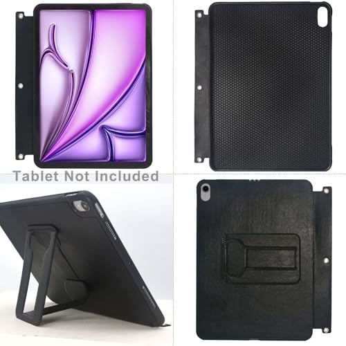 Tablet Organizer Portfolio Case with 3-Ring Binder, Binder Padfolio File Folder with Removable Tablet Holder, Compatible with iPad Air 11" M4/M3/M2 (2026/2025/2024), Gray