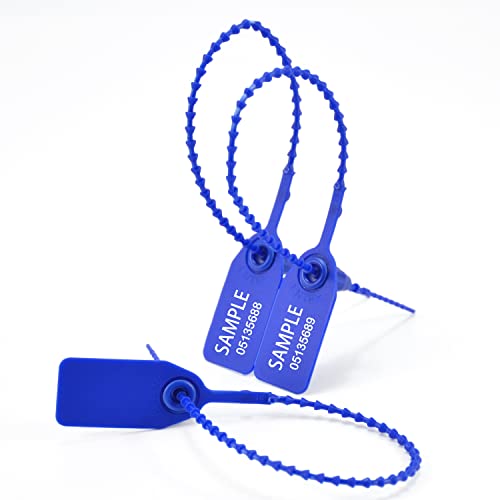 Plastic Security Seals Anti- Tamper Tags Numbered Zip Ties for Fire Extinguisher Pull Tite Safety Seals Disposable Self Locking Security Tags for Extinguisher (1000pcs, Blue)