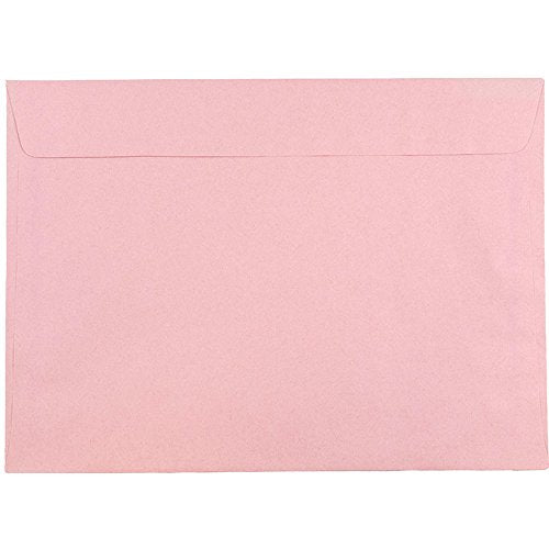 JAM PAPER 9 x 12 Booklet Premium Envelopes - Baby Pink Pastel - 100/Pack