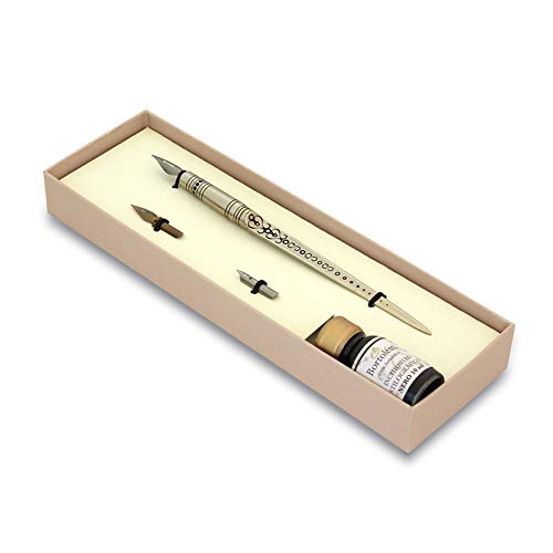 Bortoletti Calligraphy Set with Bronze PenLetter Opener, Nibs and Ink(SET16)