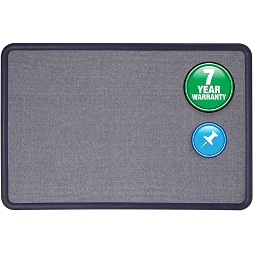 Quartet Contour Fabric Bulletin Board, 4' x 3', Blue Frame, Blue Fabric (7694BE)