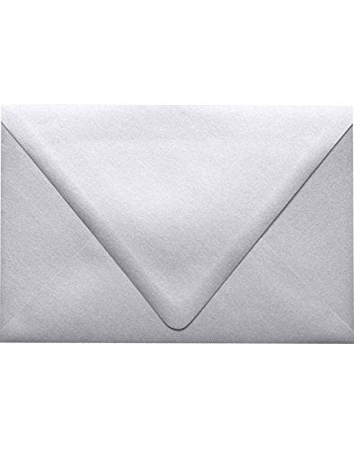 LUXPaper 6 x 9 Contour Flap Booklet Envelopes | Silver Metallic | 80lb. Text | 500 Qty