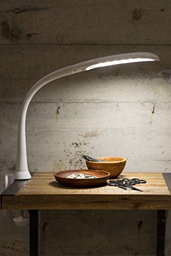 Stella Edge Premium 10W LED Desk Clamp Task Lamp-Black-Adjustable Dimmable Low Vision Natural Table Light - Bright Macular Degeneration Aid Lighting - Hobby, Crafting, Sewing, Artist, Reading, Office